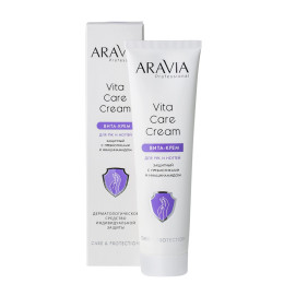 Вита-крем для рук и ногтей защитный Vita Care Cream с пребиотиками и ниацинамидом Aravia Professional, 100 мл