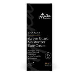 Крем для лица увлажняющий с защитой от HEV/UVB/UVA-излучения Screen Guard Moisturizer Face Cream SPF15 For Men Alpika, 50мл