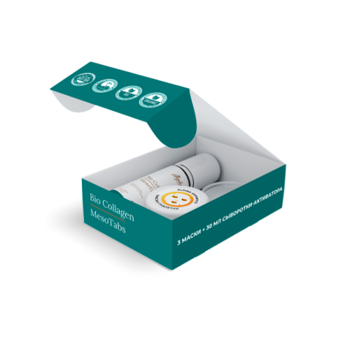 Набор тканевых масок с сывороткой-активатором MesoTabs Bio Collagen Alpika, 3шт