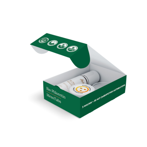 Набор тканевых масок с сывороткой-активатором MesoTabs Bio Phloretin Alpika, 3шт